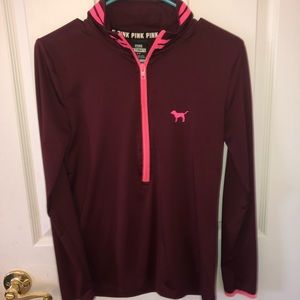 Pink athletic quarter zip size small